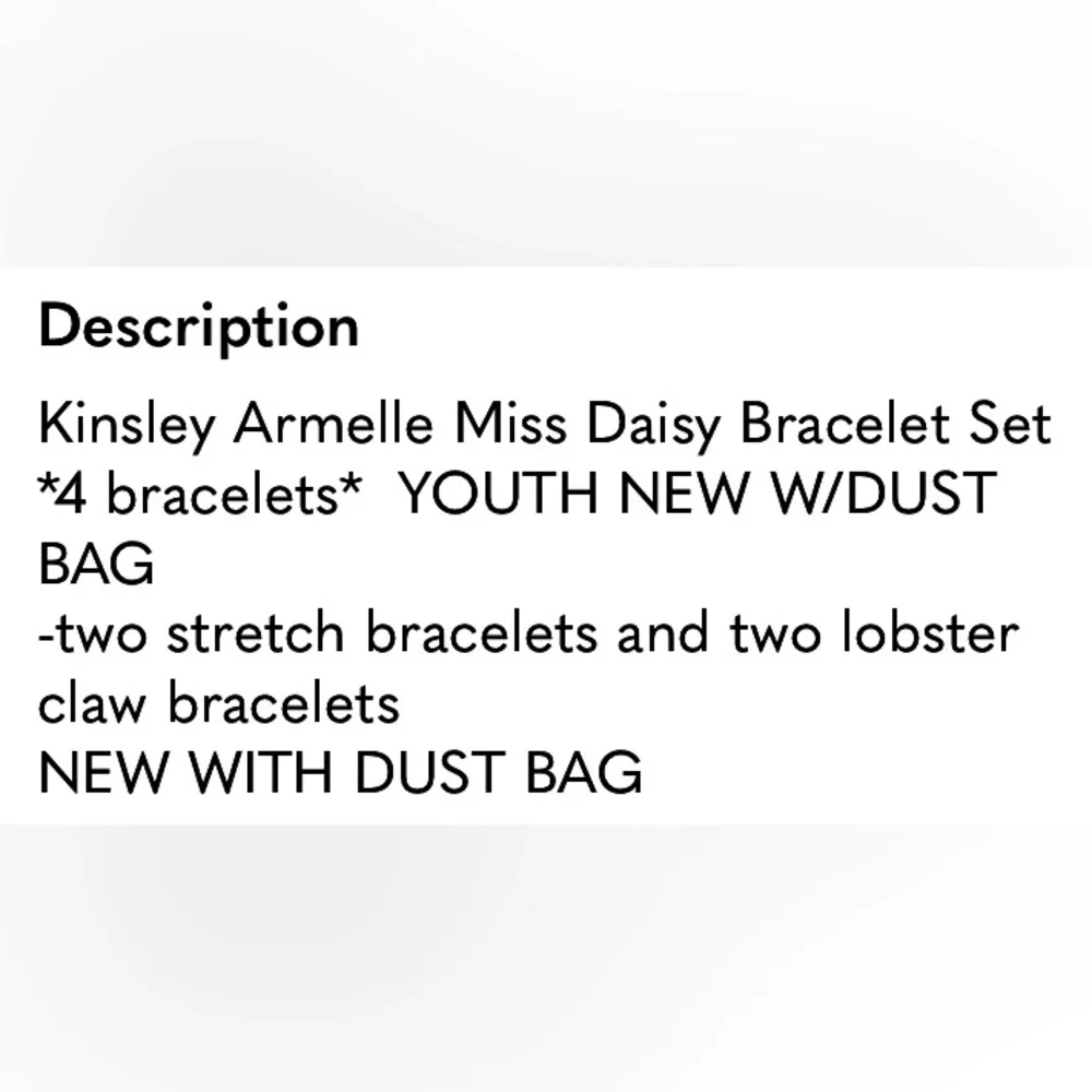 Kinsley Armelle Miss Daisy Pearl Gold Bracelet Set ✨4 bracelets✨Youth NEW